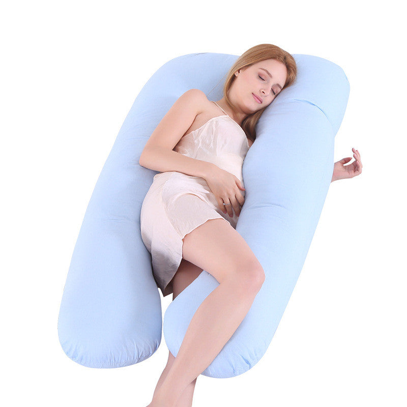 Almohada de apoyo para dormir en verano para mujeres embarazadas, almohadas de maternidad en forma de U, seda helada para el embarazo