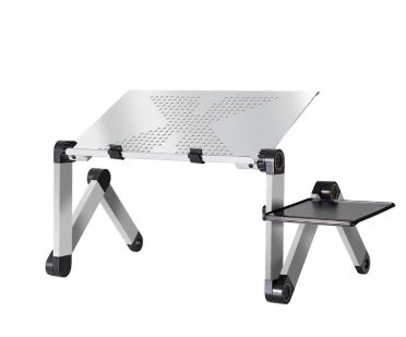 Soporte de mesa para portátil con diseño ergonómico plegable y ajustable, ideal para ultrabooks, netbooks o tabletas, con alfombrilla para ratón.