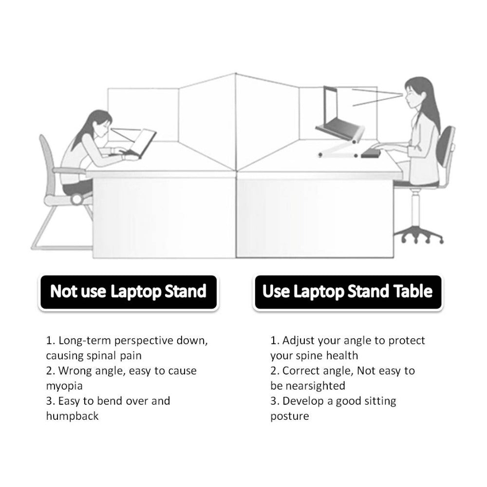 Soporte plegable para portátil, soporte ergonómico para escritorio y tableta.