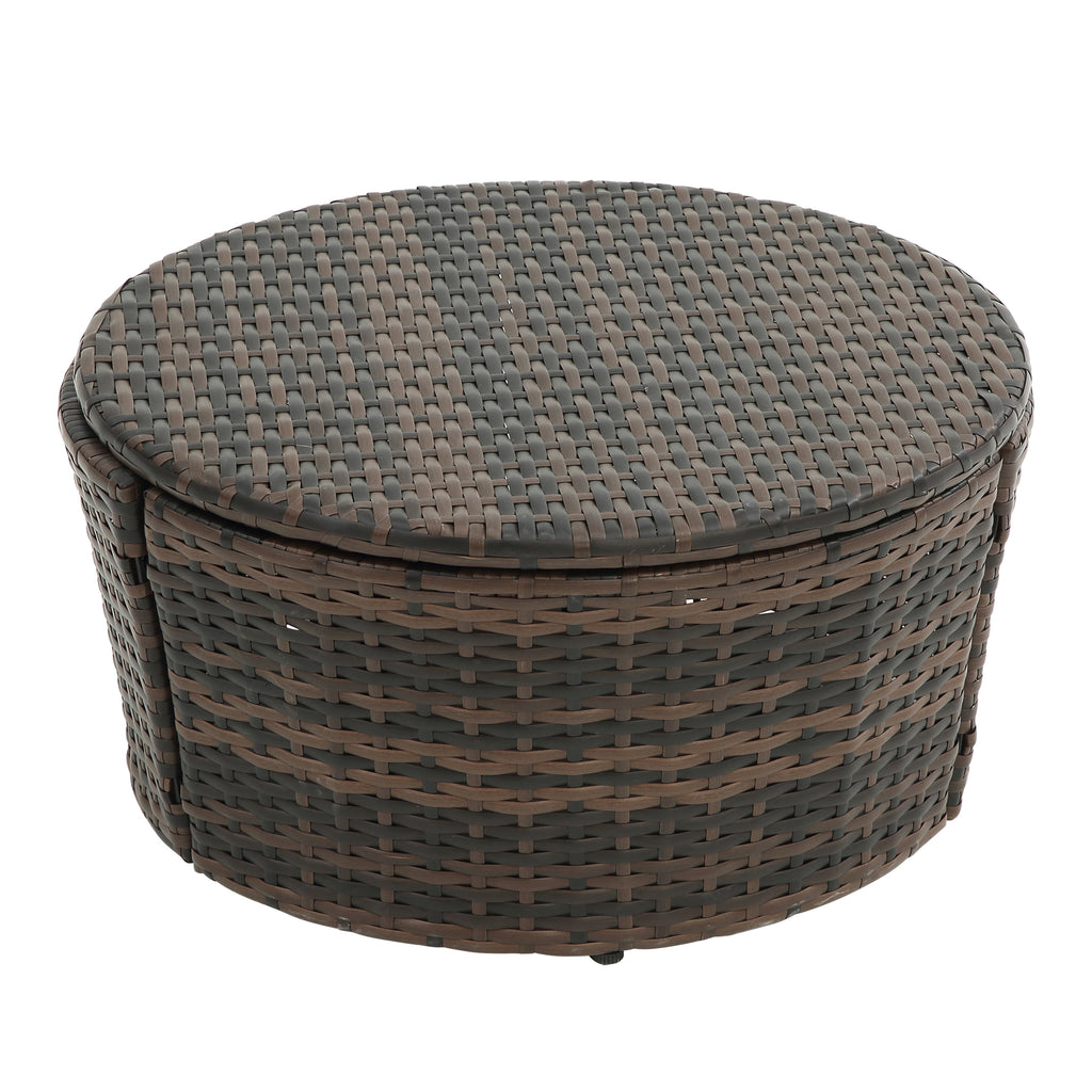 Oferta especial: Sofá cama redondo de ratán KD con dosel, cama con dosel Bali para exteriores, sofá cama de mimbre para exteriores con mesa de centro elevable.