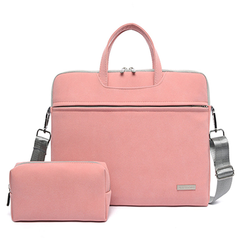 Bolso para portátil de piel sintética para mujer, maletín para MacBook Air de 13,3, 14 y 15,6 pulgadas, bolso de hombro para hombre, bolso para ratón.