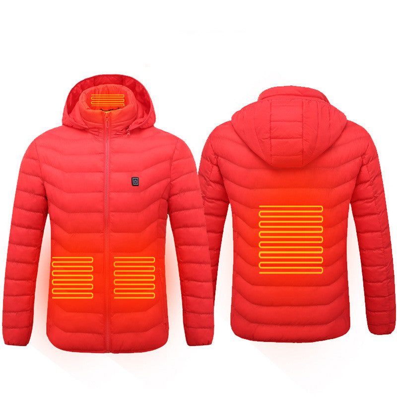 Chaqueta térmica de invierno con calefacción USB, abrigo de algodón con cremallera, calentador térmico, chaleco calefactor para hombre.
