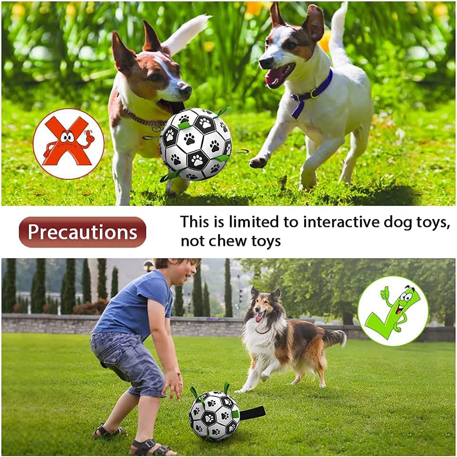 Pelota de fútbol inflable interactiva para perros, juguete de entrenamiento para perros, pelotas para Border Collie para perros grandes, artículos para mascotas