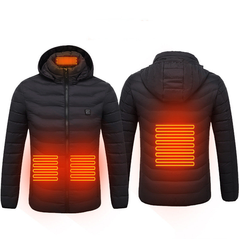 Chaqueta térmica de invierno con calefacción USB, abrigo de algodón con cremallera, calentador térmico, chaleco calefactor para hombre.
