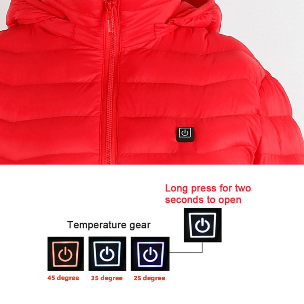 Chaqueta térmica de invierno con calefacción USB, abrigo de algodón con cremallera, calentador térmico, chaleco calefactor para hombre.