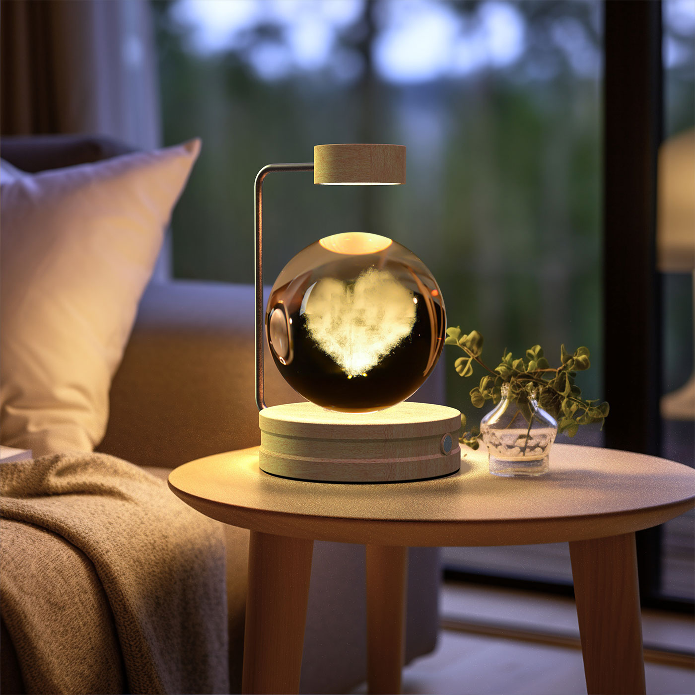 Lámpara de noche interior con forma de dinosaurio cósmico y bola de cristal, alimentación USB, luz cálida para mesita de noche, regalo de cumpleaños.