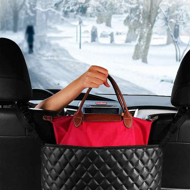 Bolsa de almacenamiento para coche, soporte para bolso, organizador de almacenamiento para asiento de coche, soporte para bolso, organizador de almacenamiento para interior de coche, organizador central para coche.