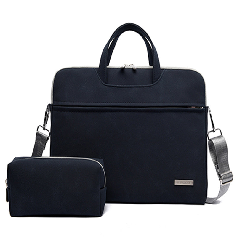 Bolso para portátil de piel sintética para mujer, maletín para MacBook Air de 13,3, 14 y 15,6 pulgadas, bolso de hombro para hombre, bolso para ratón.