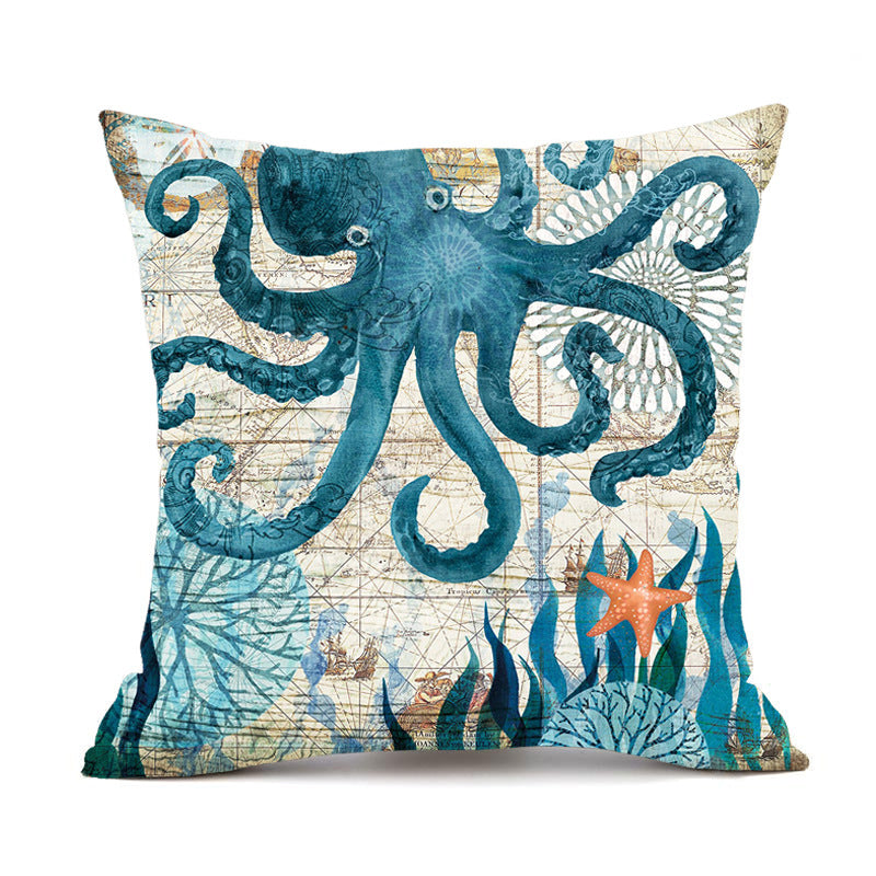 Fundas de cojín con estampado de tortugas marinas para la decoración del hogar, sofá o silla.