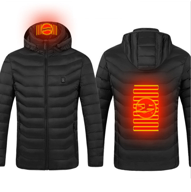 Chaqueta térmica de invierno con calefacción USB, abrigo de algodón con cremallera, calentador térmico, chaleco calefactor para hombre.
