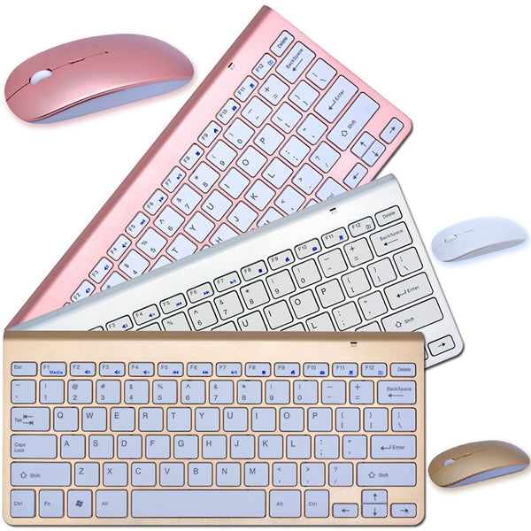Teclado y ratón inalámbricos 2.4G, mini teclado portátil, combo de teclado y ratón para portátiles, Mac, PC de escritorio, Smart TV y PS4.