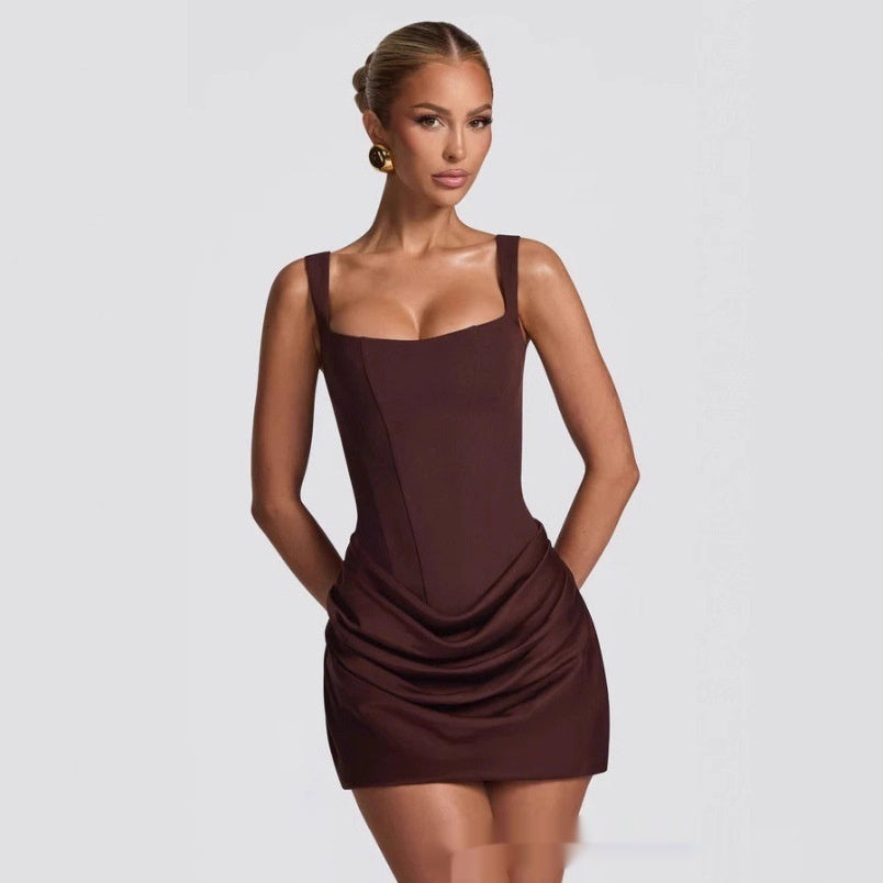 Vestido de verano tipo corsé, elegante vestido corto sin mangas para fiestas, bodas y eventos nocturnos.