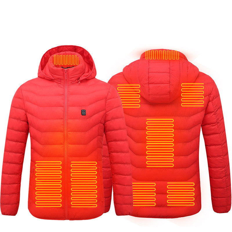 Chaqueta térmica de invierno con calefacción USB, abrigo de algodón con cremallera, calentador térmico, chaleco calefactor para hombre.