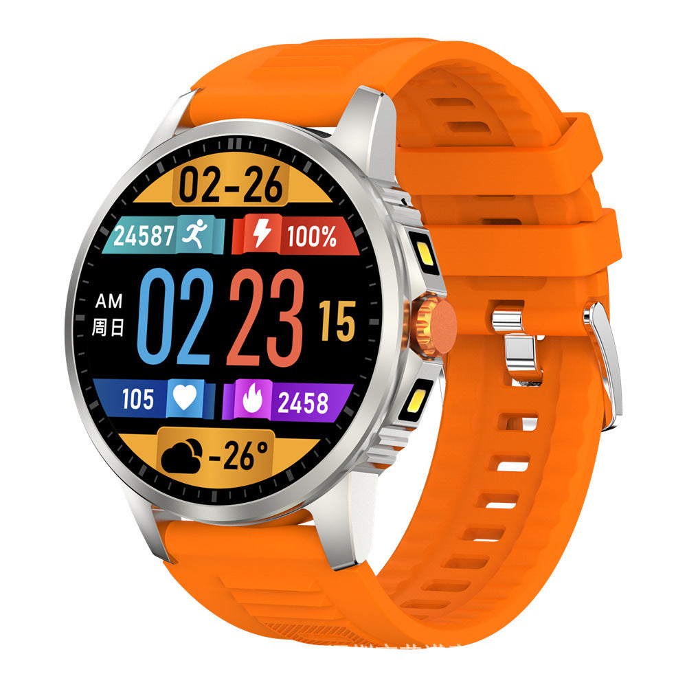 Reloj inteligente V5 con pantalla redonda, linterna dual y Bluetooth.