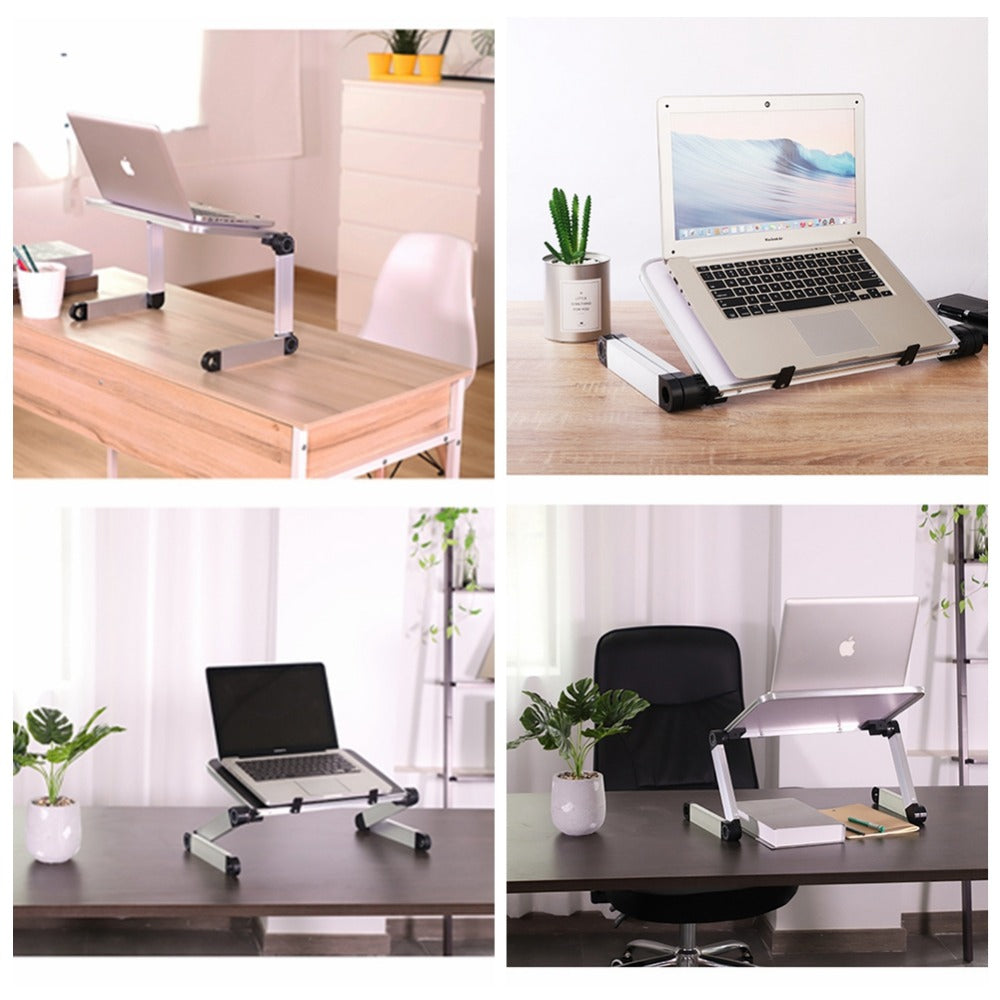 Soporte plegable para portátil, soporte ergonómico para escritorio y tableta.