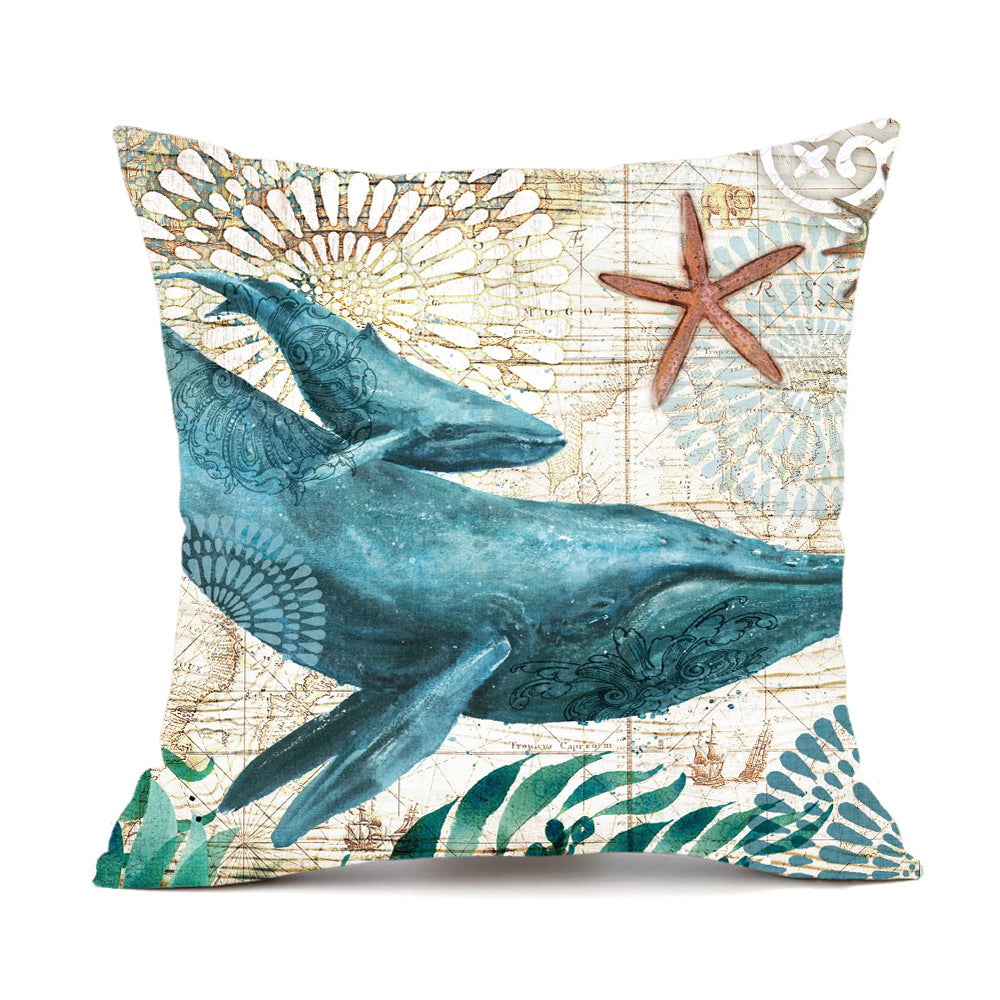 Fundas de cojín con estampado de tortugas marinas para la decoración del hogar, sofá o silla.