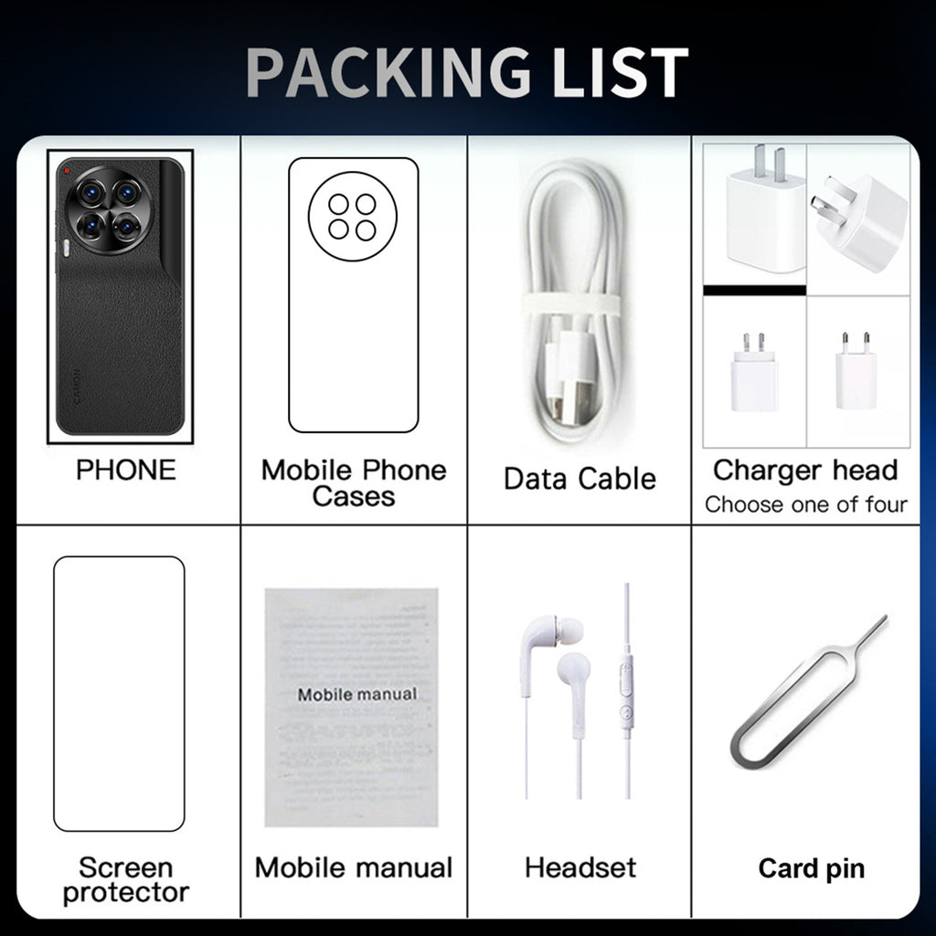 30 teléfonos Pro desbloqueados, smartphone de 6 GB y 128 GB, pantalla HD de 6,5 pulgadas, Android 14.0, batería de gran capacidad de 6800 mAh, doble SIM, reconocimiento facial, GPS.