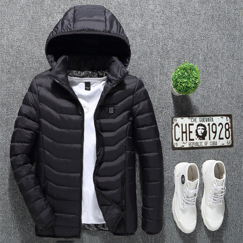 Chaqueta térmica de invierno con calefacción USB, abrigo de algodón con cremallera, calentador térmico, chaleco calefactor para hombre.