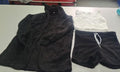 Conjunto de pijama de 3 piezas para mujer: top corto de manga larga y shorts con cordón ajustable.