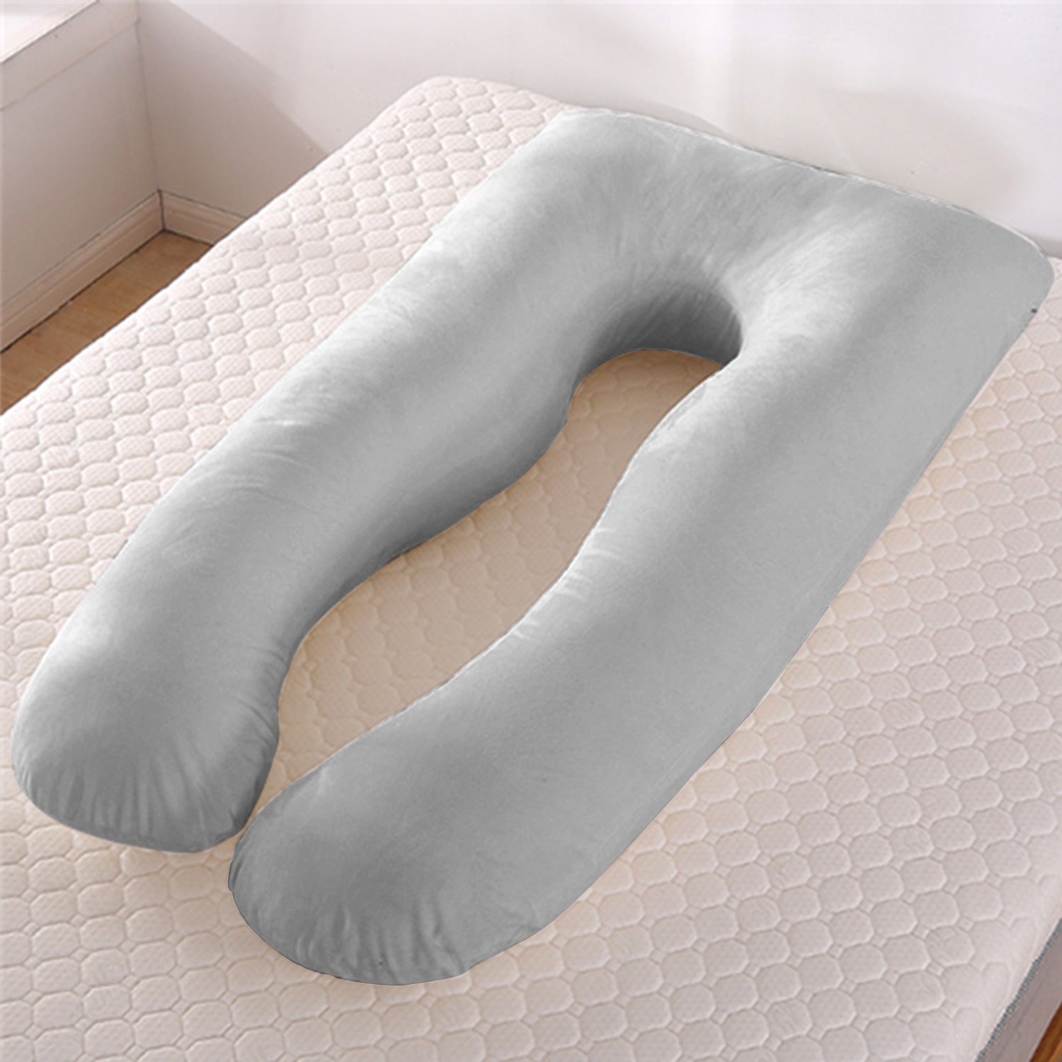Almohada de apoyo para dormir en verano para mujeres embarazadas, almohadas de maternidad en forma de U, seda helada para el embarazo