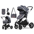 Cochecito plegable 3 en 1 para mascotas, ideal para perros y gatos pequeños, con transportín desmontable y cesta de almacenamiento. Transportín de viaje con 4 ruedas.