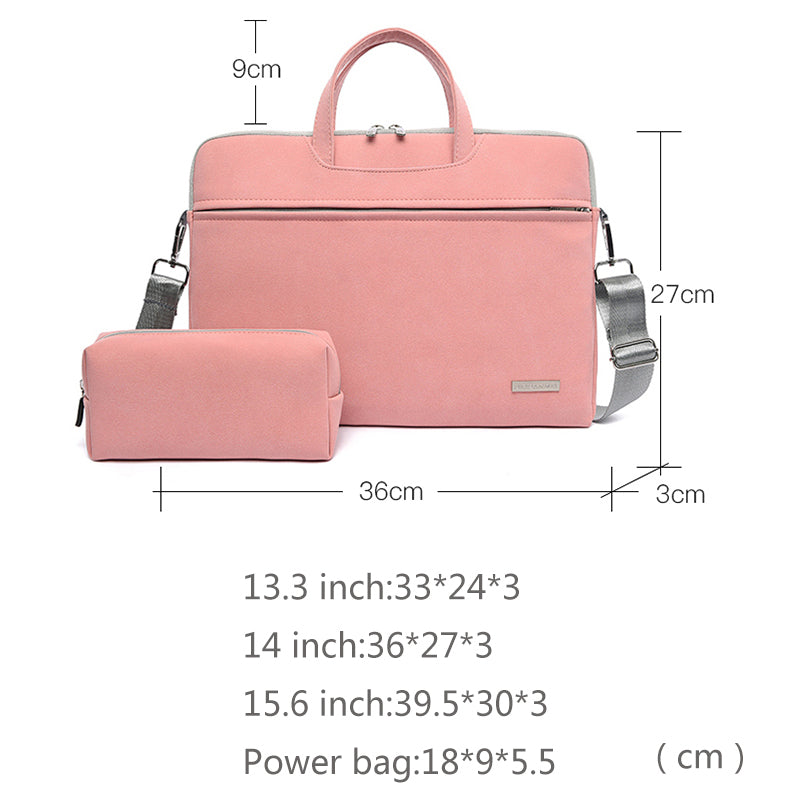 Bolso para portátil de piel sintética para mujer, maletín para MacBook Air de 13,3, 14 y 15,6 pulgadas, bolso de hombro para hombre, bolso para ratón.
