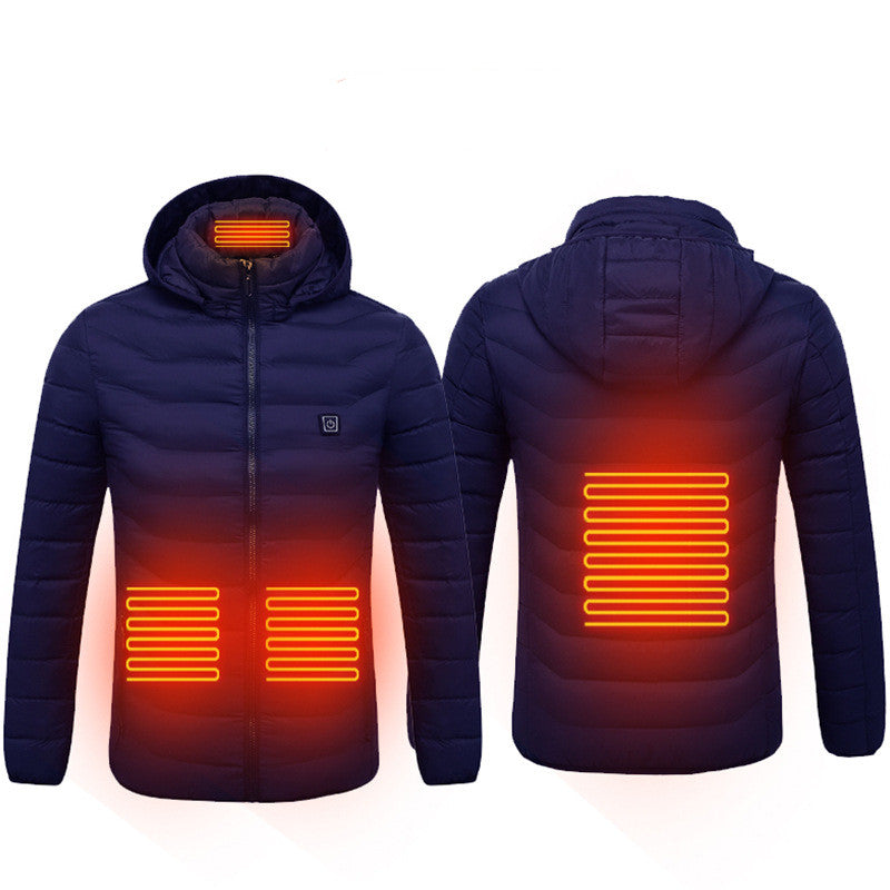 Chaqueta térmica de invierno con calefacción USB, abrigo de algodón con cremallera, calentador térmico, chaleco calefactor para hombre.