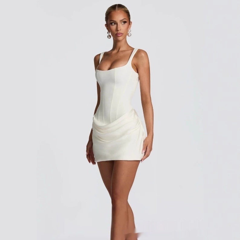 Vestido de verano tipo corsé, elegante vestido corto sin mangas para fiestas, bodas y eventos nocturnos.