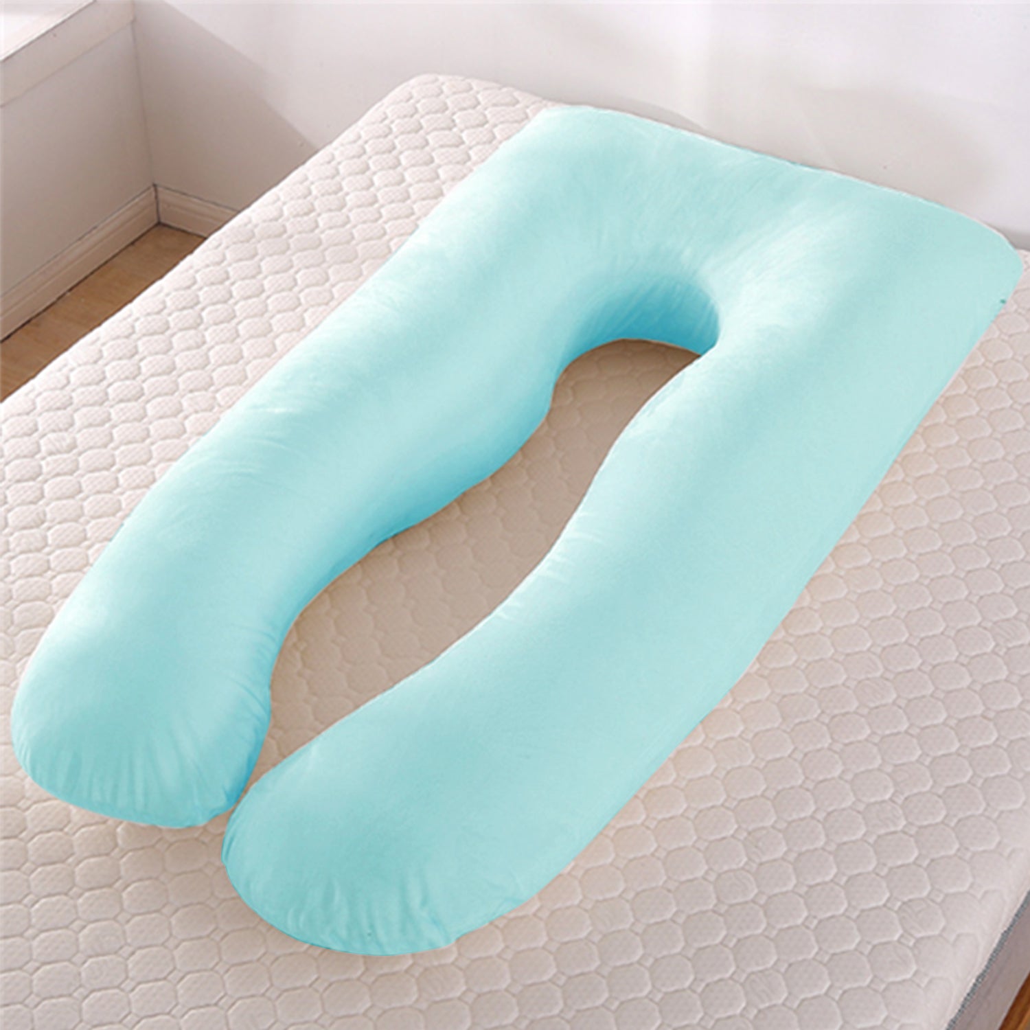 Almohada de apoyo para dormir en verano para mujeres embarazadas, almohadas de maternidad en forma de U, seda helada para el embarazo