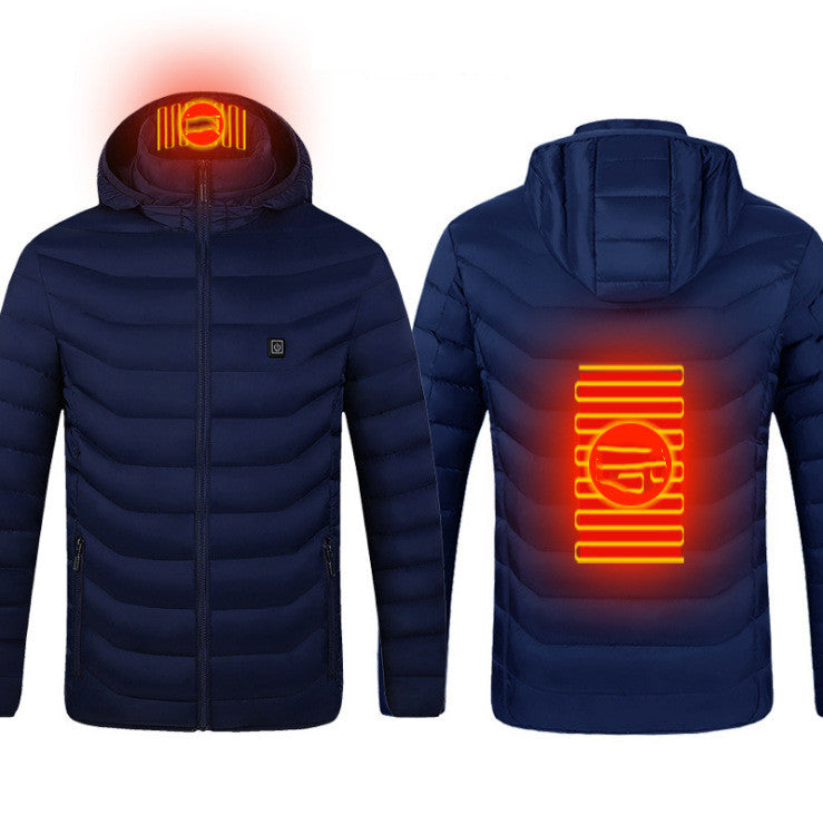 Chaqueta térmica de invierno con calefacción USB, abrigo de algodón con cremallera, calentador térmico, chaleco calefactor para hombre.