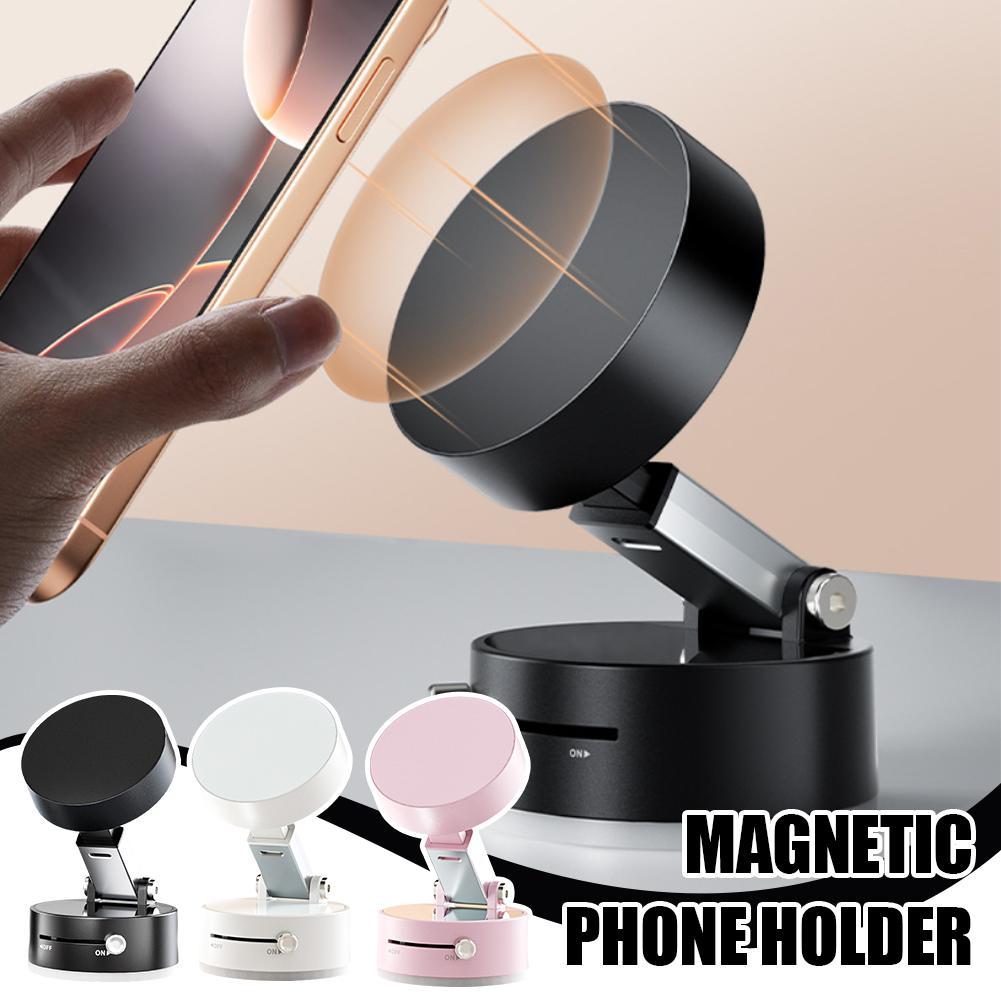 Soporte magnético plegable para teléfono móvil para coche con ventosa, compatible con navegación manos libres para smartphone.