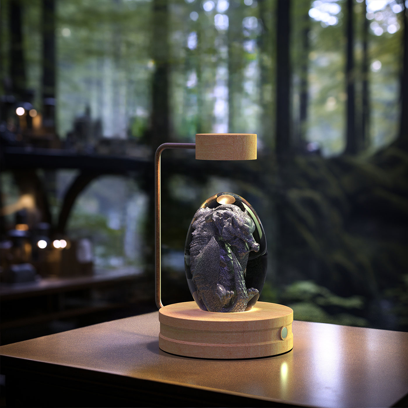 Lámpara de noche interior con forma de dinosaurio cósmico y bola de cristal, alimentación USB, luz cálida para mesita de noche, regalo de cumpleaños.