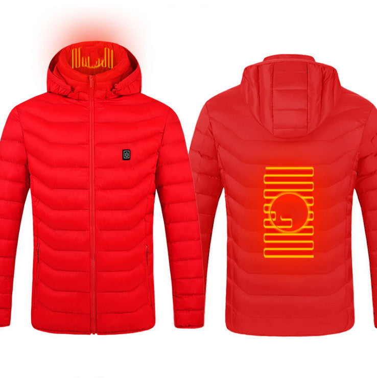 Chaqueta térmica de invierno con calefacción USB, abrigo de algodón con cremallera, calentador térmico, chaleco calefactor para hombre.