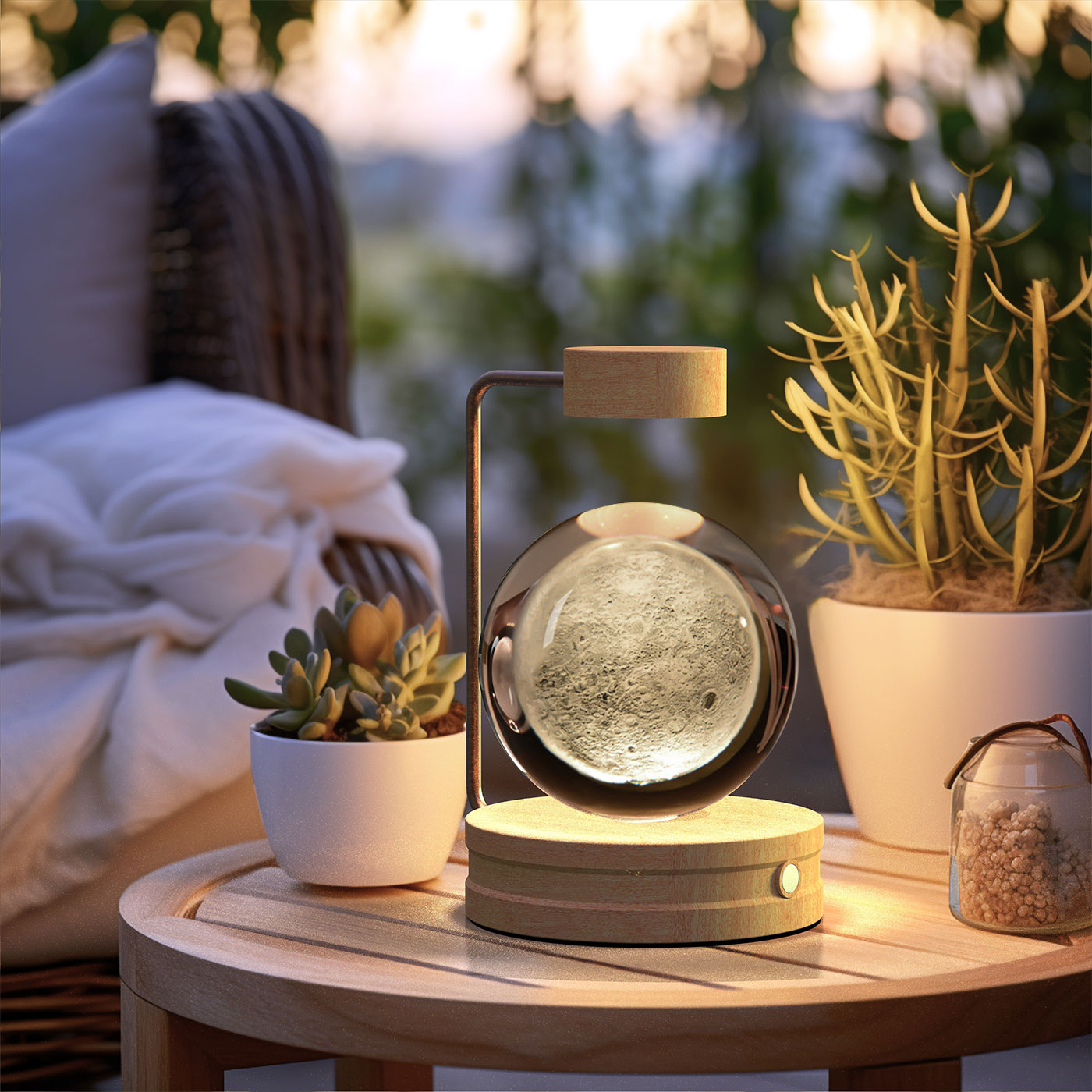 Lámpara de noche interior con forma de dinosaurio cósmico y bola de cristal, alimentación USB, luz cálida para mesita de noche, regalo de cumpleaños.