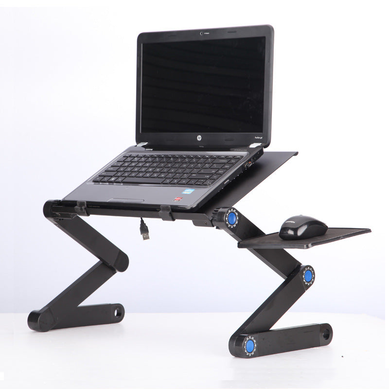 Soporte de mesa para portátil con diseño ergonómico plegable y ajustable, ideal para ultrabooks, netbooks o tabletas, con alfombrilla para ratón.