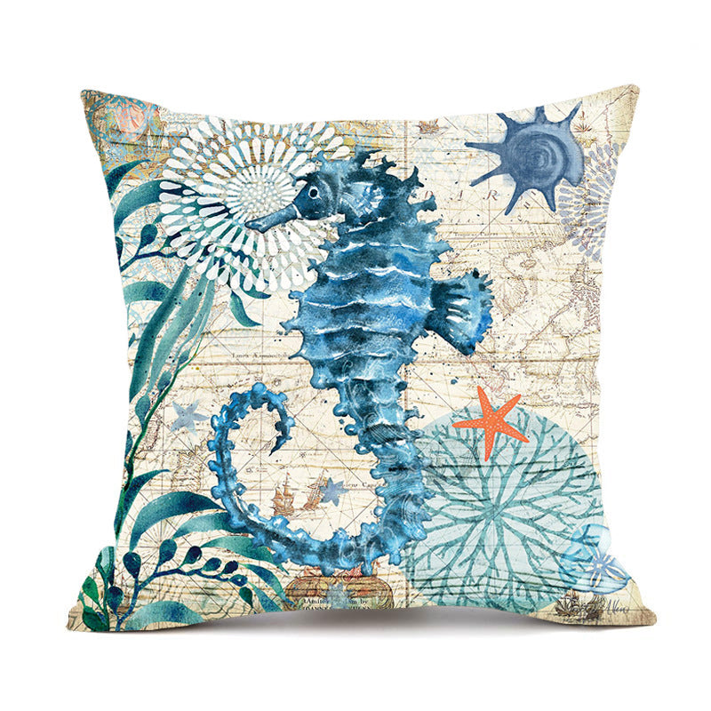 Fundas de cojín con estampado de tortugas marinas para la decoración del hogar, sofá o silla.
