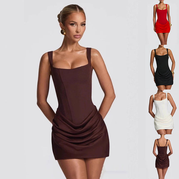 Vestido de verano tipo corsé, elegante vestido corto sin mangas para fiestas, bodas y eventos nocturnos.