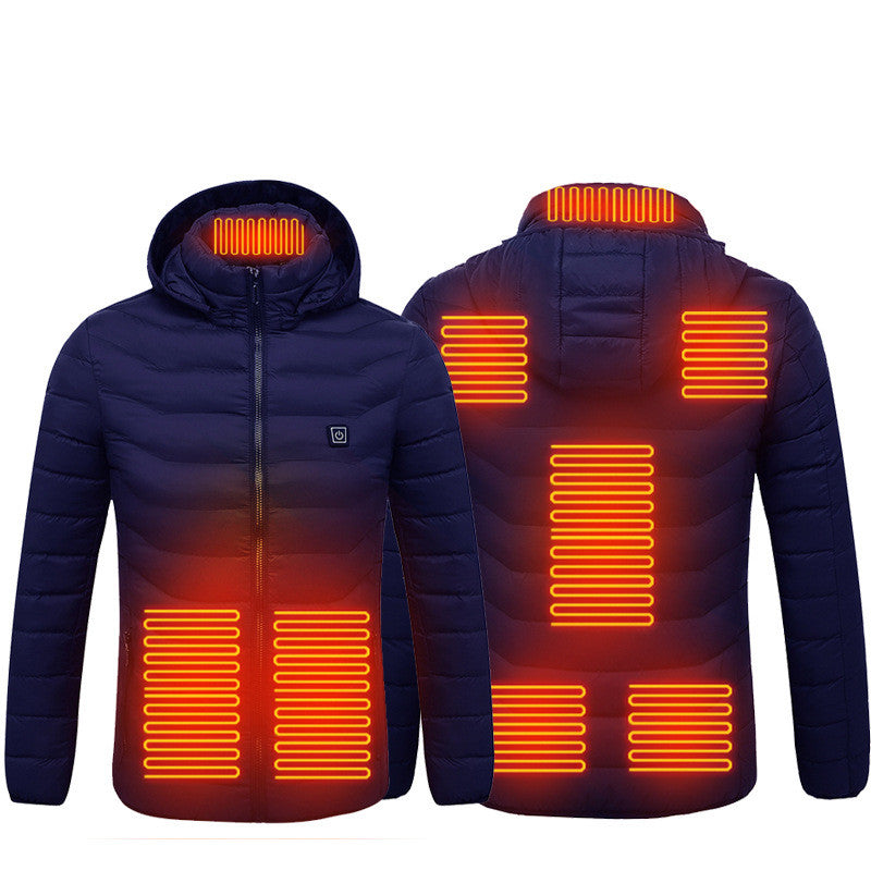 Chaqueta térmica de invierno con calefacción USB, abrigo de algodón con cremallera, calentador térmico, chaleco calefactor para hombre.