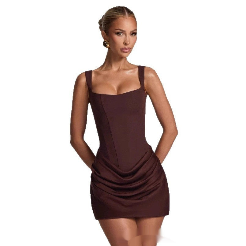 Vestido de verano tipo corsé, elegante vestido corto sin mangas para fiestas, bodas y eventos nocturnos.