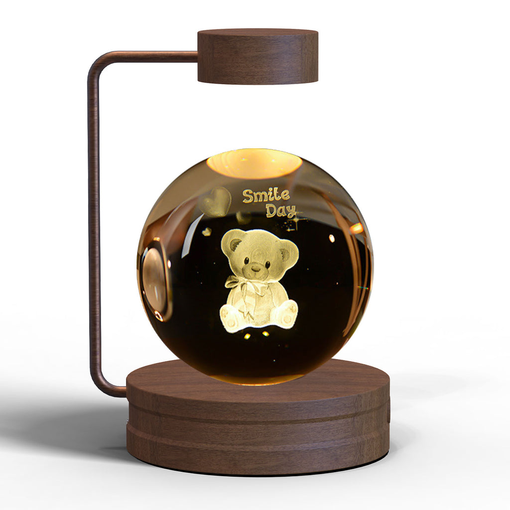 Lámpara de noche interior con forma de dinosaurio cósmico y bola de cristal, alimentación USB, luz cálida para mesita de noche, regalo de cumpleaños.