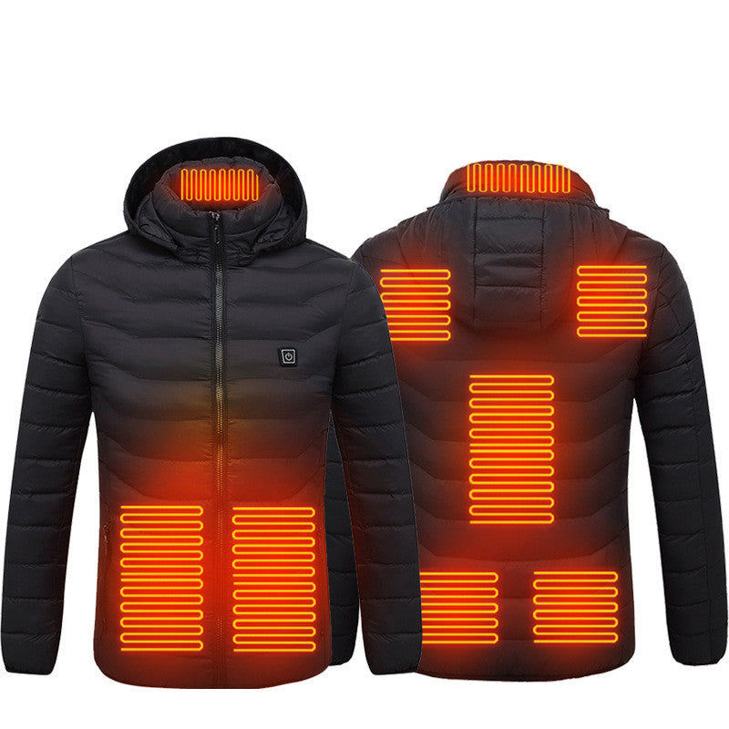 Chaqueta térmica de invierno con calefacción USB, abrigo de algodón con cremallera, calentador térmico, chaleco calefactor para hombre.