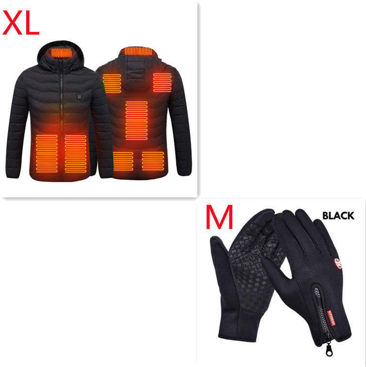 Chaqueta térmica de invierno con calefacción USB, abrigo de algodón con cremallera, calentador térmico, chaleco calefactor para hombre.