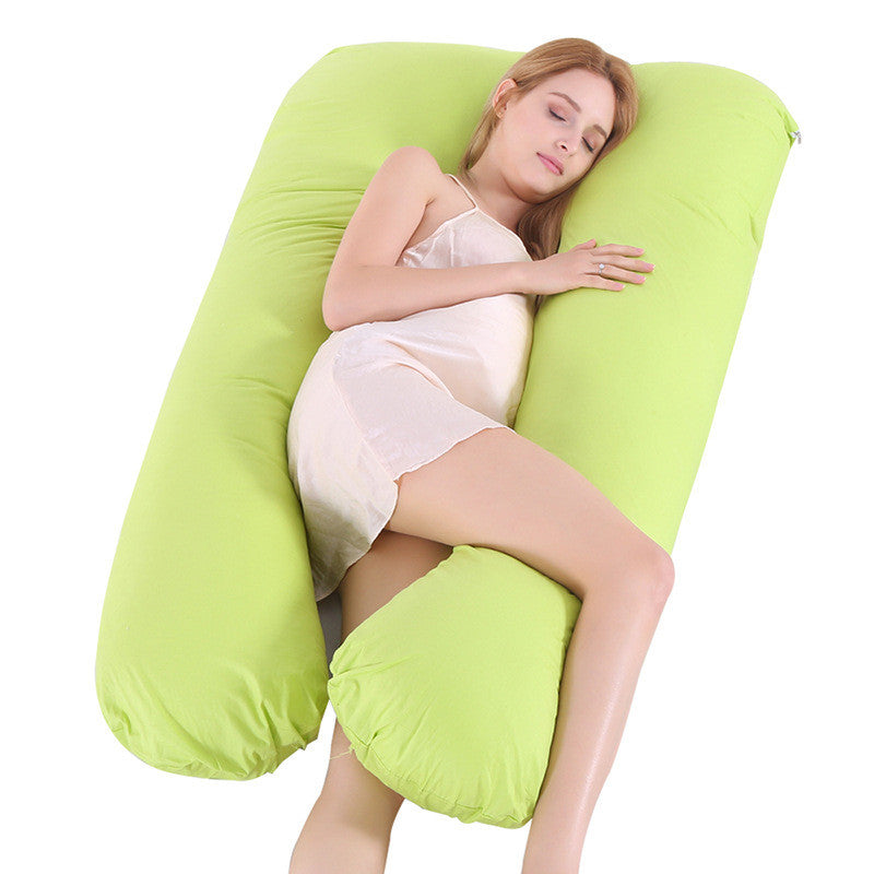 Almohada de apoyo para dormir en verano para mujeres embarazadas, almohadas de maternidad en forma de U, seda helada para el embarazo
